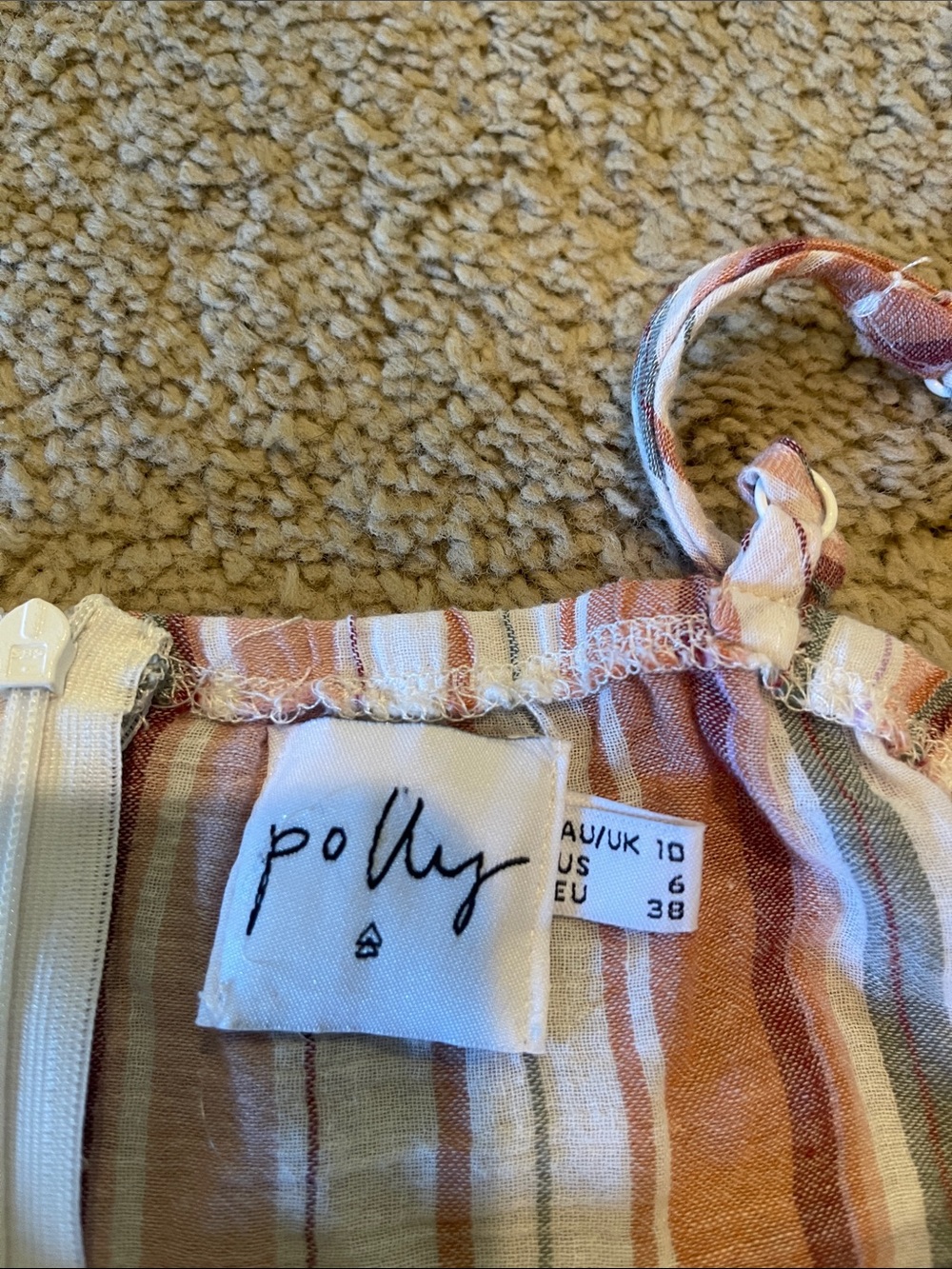 Striped Ruffle Mini Dress - Pink Multi - Picture 2 of 3